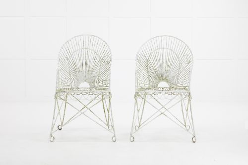 PAIR OF EARLY 20TH CENTURY FRENCH IRON AND WIRE ARMCHAIRS - ADDITIONAL PHOTO 6