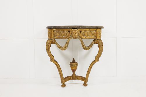 small 18th century french console table with original marble top - CATEGORY: ANTIQUE TABLES - DATED 18TH CENTURY