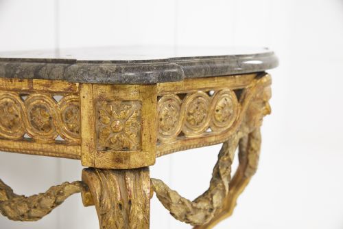 SMALL 18TH CENTURY FRENCH CONSOLE TABLE WITH ORIGINAL MARBLE TOP - ADDITIONAL PHOTO 2