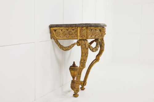 SMALL 18TH CENTURY FRENCH CONSOLE TABLE WITH ORIGINAL MARBLE TOP - ADDITIONAL PHOTO 3