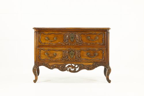 early 18th century louis xv two drawer commode - CATEGORY: ANTIQUE CHEST OF DRAWERS - DATED 18TH CENTURY