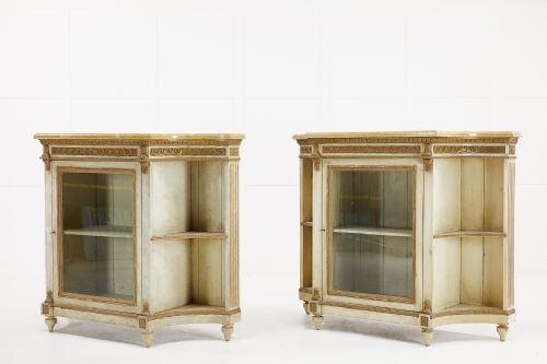 PAIR OF 1930'S FRENCH PAINTED AND GILDED SIDE CABINETS - ADDITIONAL PHOTO 3