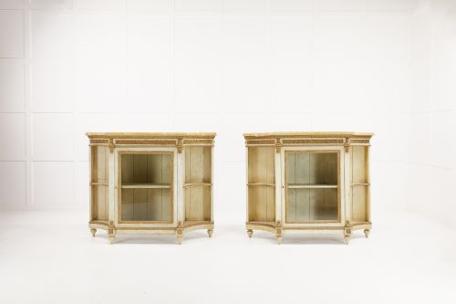 PAIR OF 1930'S FRENCH PAINTED AND GILDED SIDE CABINETS - ADDITIONAL PHOTO 4