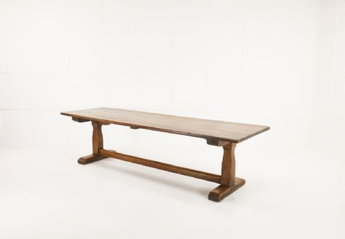 LARGE 1930S OAK REFECTORY DINING TABLE - ADDITIONAL PHOTO 2