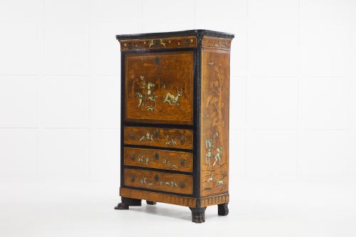 18th century italian inlaid and marquetry cabinet - CATEGORY: ANTIQUE BUREAU - DATED 18TH CENTURY