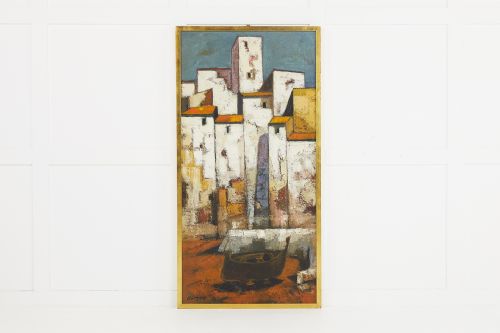 1960s french oil painting - CATEGORY: ANTIQUE ART - DATED 1960