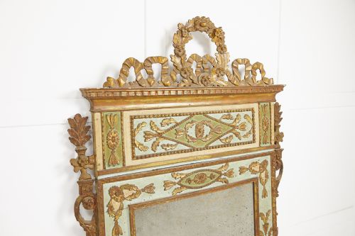 PAIR OF 18TH CENTURY ITALIAN MIRRORS WITH ORIGINAL PAINT AND GILDING - ADDITIONAL PHOTO 3