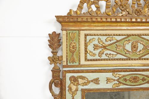PAIR OF 18TH CENTURY ITALIAN MIRRORS WITH ORIGINAL PAINT AND GILDING - ADDITIONAL PHOTO 5