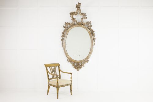 large 18th century italian silver gilt mirror - CATEGORY: ANTIQUE MIRRORS - DATED 18TH CENTURY