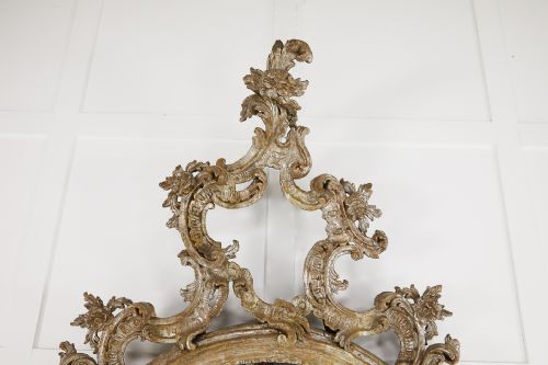LARGE 18TH CENTURY ITALIAN SILVER GILT MIRROR - ADDITIONAL PHOTO 4