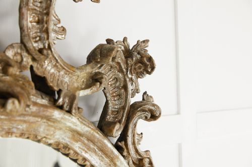 LARGE 18TH CENTURY ITALIAN SILVER GILT MIRROR - ADDITIONAL PHOTO 5