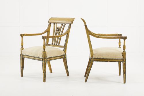 PAIR OF EARLY 20TH CENTURY FRENCH PAINTED CHAIRS - ADDITIONAL PHOTO 1