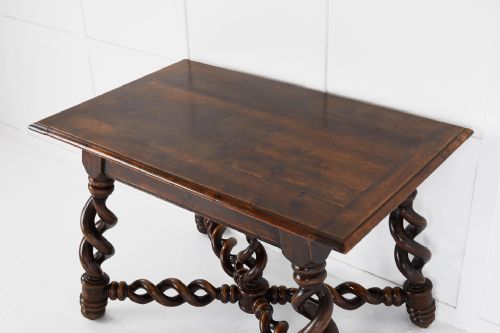 19TH CENTURY FRENCH WALNUT BARLEY TWIST TABLE - ADDITIONAL PHOTO 2