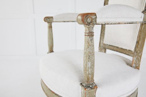 SET OF FOUR FRENCH LATE 18TH CENTURY PAINTED ARMCHAIRS - ADDITIONAL PHOTO 6