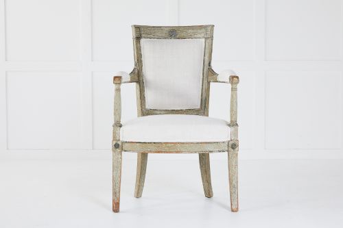 PAIR OF FRENCH LATE 18TH CENTURY PAINTED ARMCHAIRS - ADDITIONAL PHOTO 2
