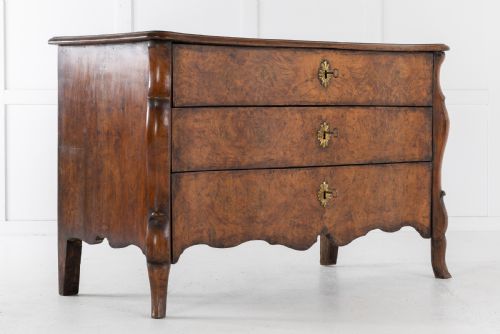 18th century burr elm french commode - CATEGORY: ANTIQUE CHEST OF DRAWERS - DATED 18TH CENTURY