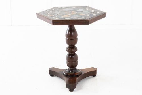 EARLY 19TH CENTURY OAK SPECIMEN MARBLE TOP TABLE - ADDITIONAL PHOTO 1