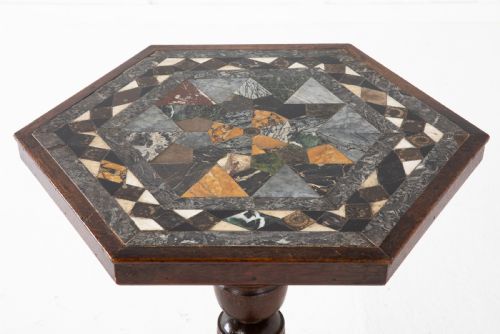 EARLY 19TH CENTURY OAK SPECIMEN MARBLE TOP TABLE - ADDITIONAL PHOTO 2