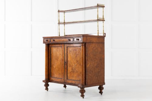 regency burr oak chiffonier - CATEGORY: ANTIQUE FURNITURE - DATED REGENCY