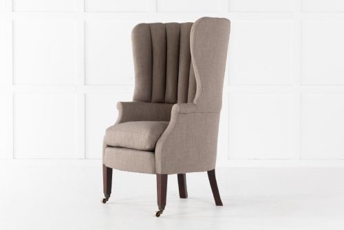late 19th century english mahogany barrel back wing chair - CATEGORY: ANTIQUE CHAIRS - DATED 19TH CENTURY
