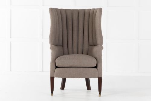 LATE 19TH CENTURY ENGLISH MAHOGANY BARREL BACK WING CHAIR - ADDITIONAL PHOTO 1