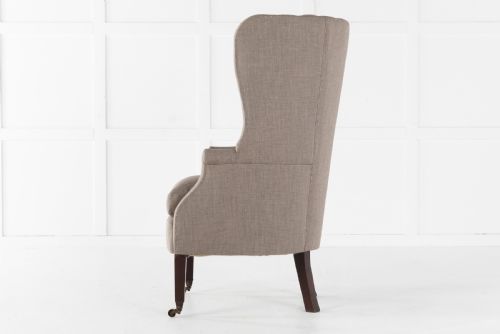 LATE 19TH CENTURY ENGLISH MAHOGANY BARREL BACK WING CHAIR - ADDITIONAL PHOTO 2