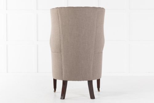 LATE 19TH CENTURY ENGLISH MAHOGANY BARREL BACK WING CHAIR - ADDITIONAL PHOTO 4