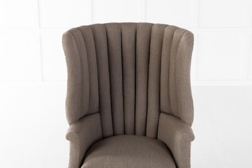LATE 19TH CENTURY ENGLISH MAHOGANY BARREL BACK WING CHAIR - ADDITIONAL PHOTO 5