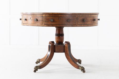 regency mahogany drum table - CATEGORY: ANTIQUE TABLES - DATED REGENCY