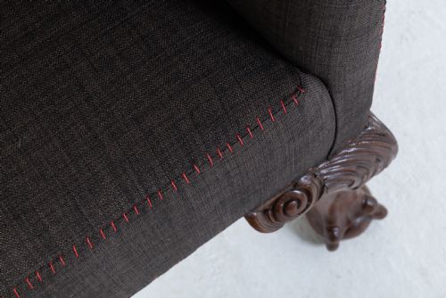 ENGLISH MAHOGANY BALL AND CLAW SOFA CIRCA 1910 - ADDITIONAL PHOTO 2