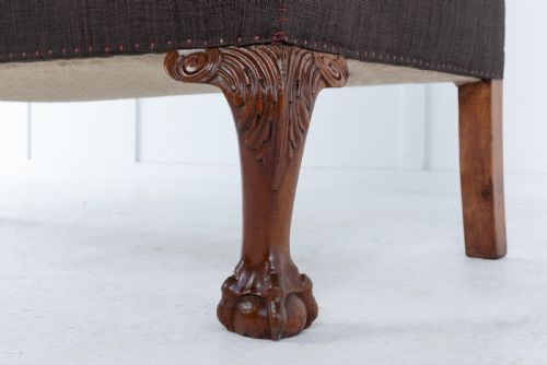 ENGLISH MAHOGANY BALL AND CLAW SOFA CIRCA 1910 - ADDITIONAL PHOTO 5