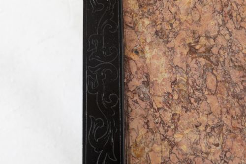 PAIR OF EBONISED CHINESE SIDE TABLES WITH MARBLE TOPS - ADDITIONAL PHOTO 2