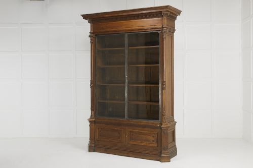 LARGE 19TH CENTURY FRENCH OAK LIBRARY BOOKCASE - ADDITIONAL PHOTO 6