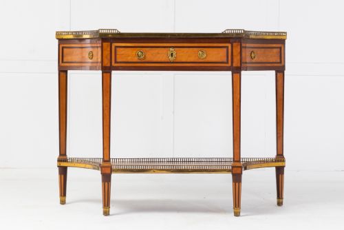 19TH CENTURY FRENCH MAHOGANY AND SATINWOOD CONSOLE TABLE - ADDITIONAL PHOTO 1