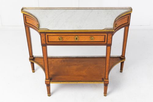 19TH CENTURY FRENCH MAHOGANY AND SATINWOOD CONSOLE TABLE - ADDITIONAL PHOTO 2