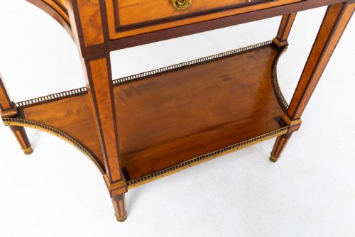 19TH CENTURY FRENCH MAHOGANY AND SATINWOOD CONSOLE TABLE - ADDITIONAL PHOTO 3