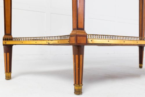 19TH CENTURY FRENCH MAHOGANY AND SATINWOOD CONSOLE TABLE - ADDITIONAL PHOTO 6