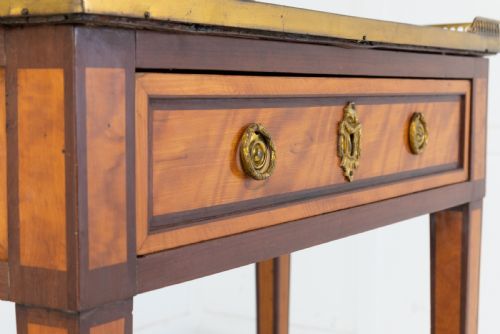 19TH CENTURY FRENCH MAHOGANY AND SATINWOOD CONSOLE TABLE - ADDITIONAL PHOTO 7