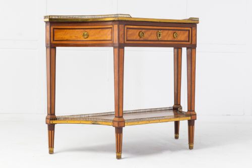 19TH CENTURY FRENCH MAHOGANY AND SATINWOOD CONSOLE TABLE - ADDITIONAL PHOTO 8