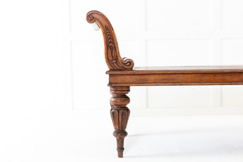 19TH CENTURY REGENCY MAHOGANY HALL BENCH - ADDITIONAL PHOTO 1