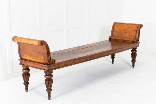 19th century regency mahogany hall bench - CATEGORY: ANTIQUE FURNITURE - DATED REGENCY