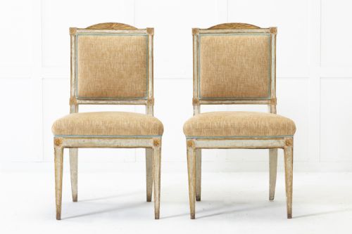 pair of 18th century italian painted side chairs - CATEGORY: ANTIQUE CHAIRS - DATED 18TH CENTURY