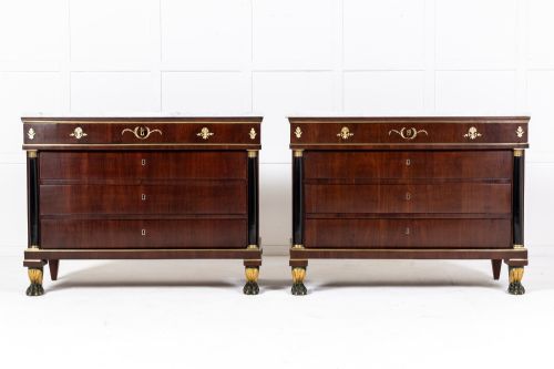 pair of italian rosewood inlaid 'empire' commodes c1820 - CATEGORY: ANTIQUE CHEST OF DRAWERS - DATED 19TH CENTURY