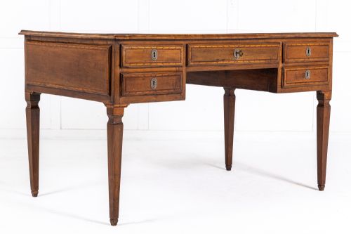 19th century italian inlaid walnut writing desk - CATEGORY: ANTIQUE DESKS - DATED 19TH CENTURY