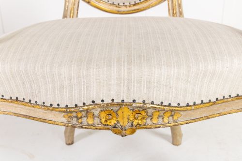 A RARE LATE 18TH CENTURY ENGLISH PAINTED AND PARCEL GILT ARMCHAIR - ADDITIONAL PHOTO 6