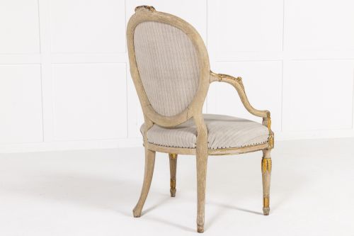 A RARE LATE 18TH CENTURY ENGLISH PAINTED AND PARCEL GILT ARMCHAIR - ADDITIONAL PHOTO 11