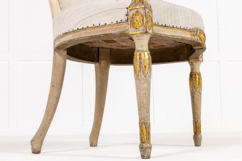 A RARE LATE 18TH CENTURY ENGLISH PAINTED AND PARCEL GILT ARMCHAIR - ADDITIONAL PHOTO 12
