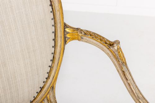 A RARE LATE 18TH CENTURY ENGLISH PAINTED AND PARCEL GILT ARMCHAIR - ADDITIONAL PHOTO 13