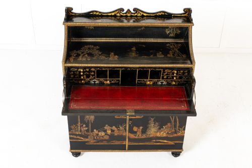 IMPORTANT 19TH CENTURY REGENCY PERIOD JAPANNED SIDE CABINET - ADDITIONAL PHOTO 1