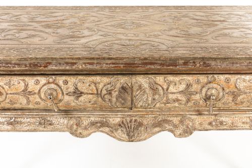 LARGE 19TH CENTURY ENGLISH SILVER GILT GESSO SIDE TABLE - ADDITIONAL PHOTO 2
